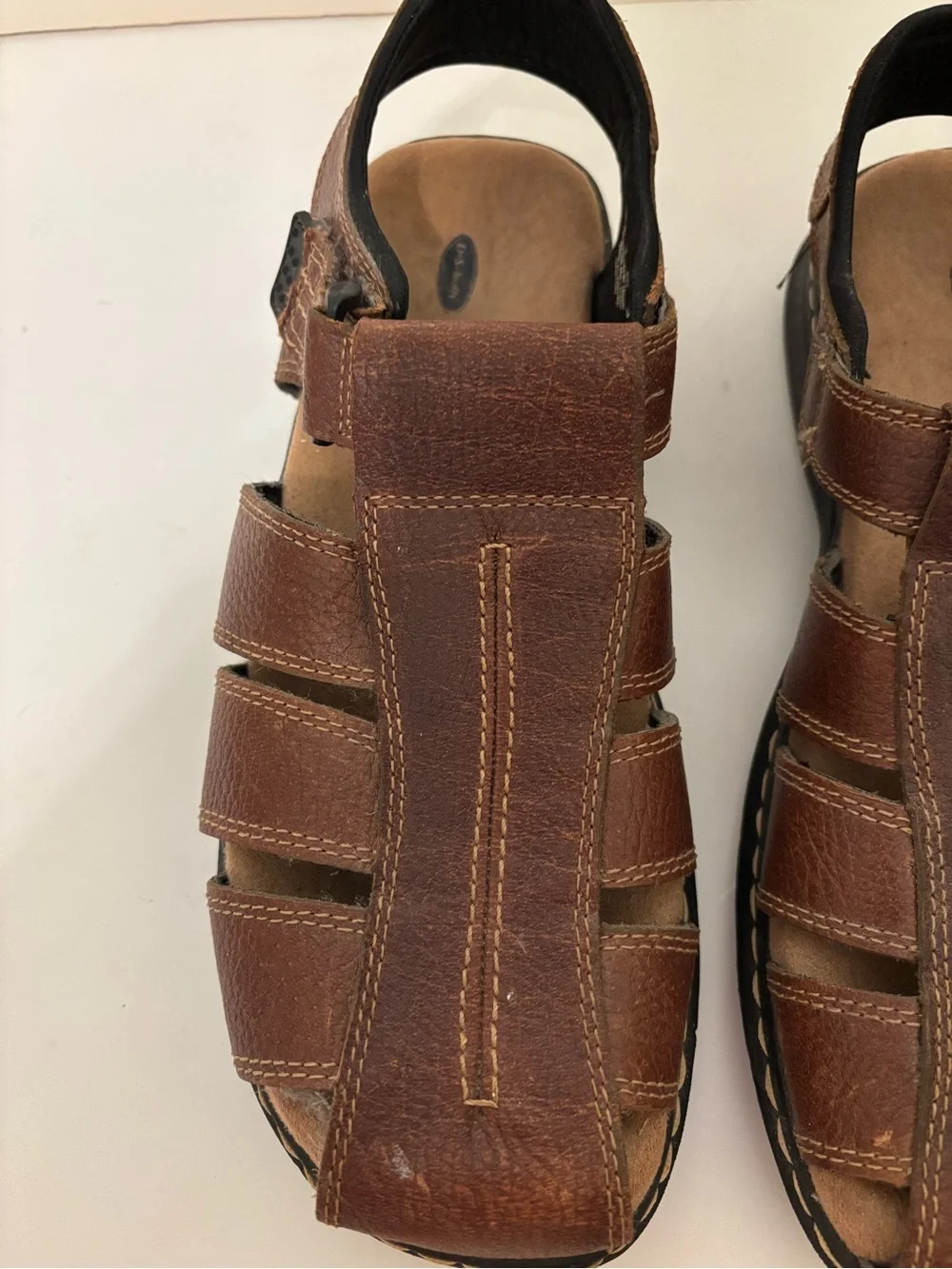 DR SCHOLLS Men’s Brown Leather Closed Sandals Size 10M